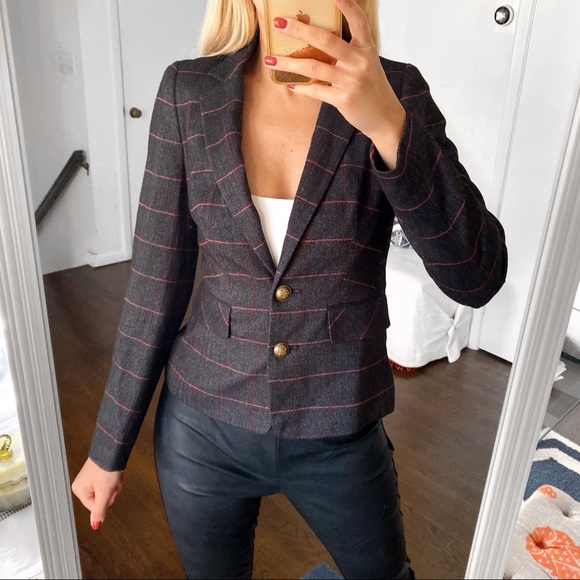 Atmosphere Jackets & Blazers - 🖤 ATMOSPHERE BLACK RED HERRINGBONE PLAID BLAZER JACKET!